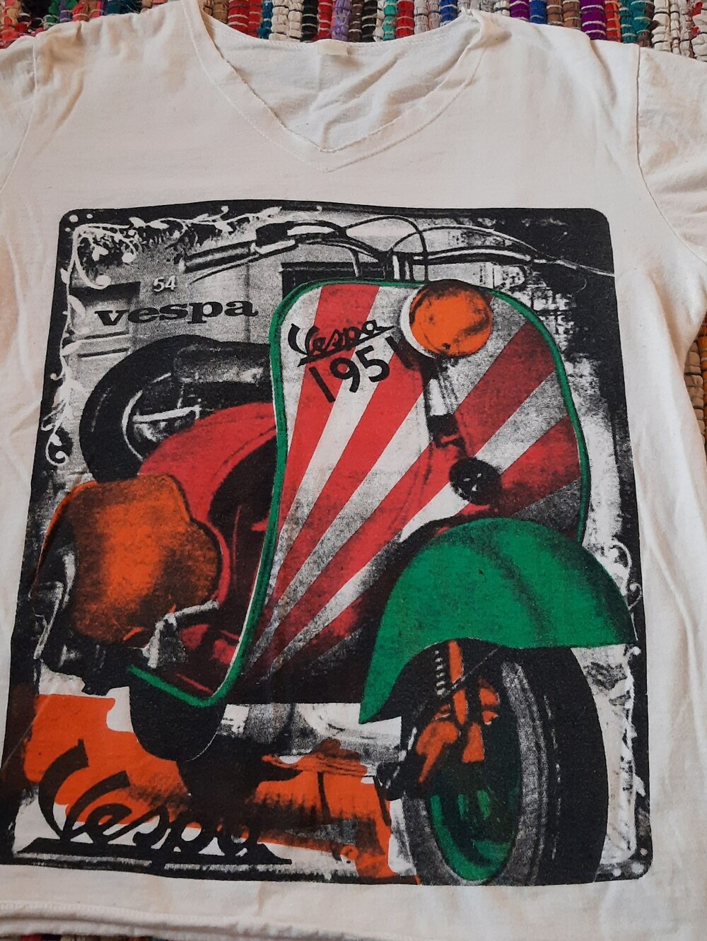 Super Cute Vespa V-neck Graphic Tee